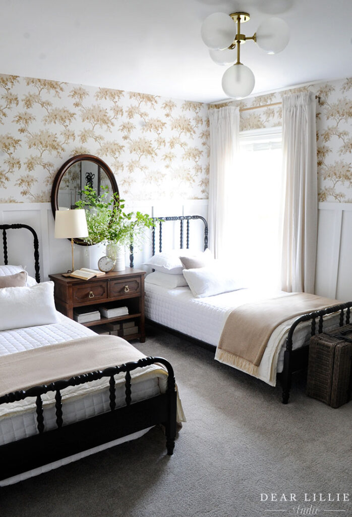 Wildflowers In Our Guest Bedroom With Twin Beds Dear Lillie Studio