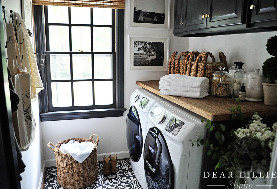 Adding Shaker Pegs and A Counter to Our Laundry Room - Dear Lillie Studio