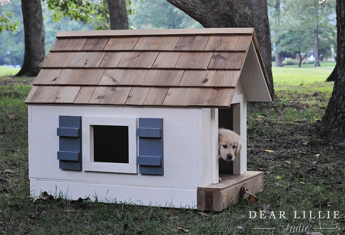 DIY Wooden Doghouse Tutorial - Dear Lillie Studio