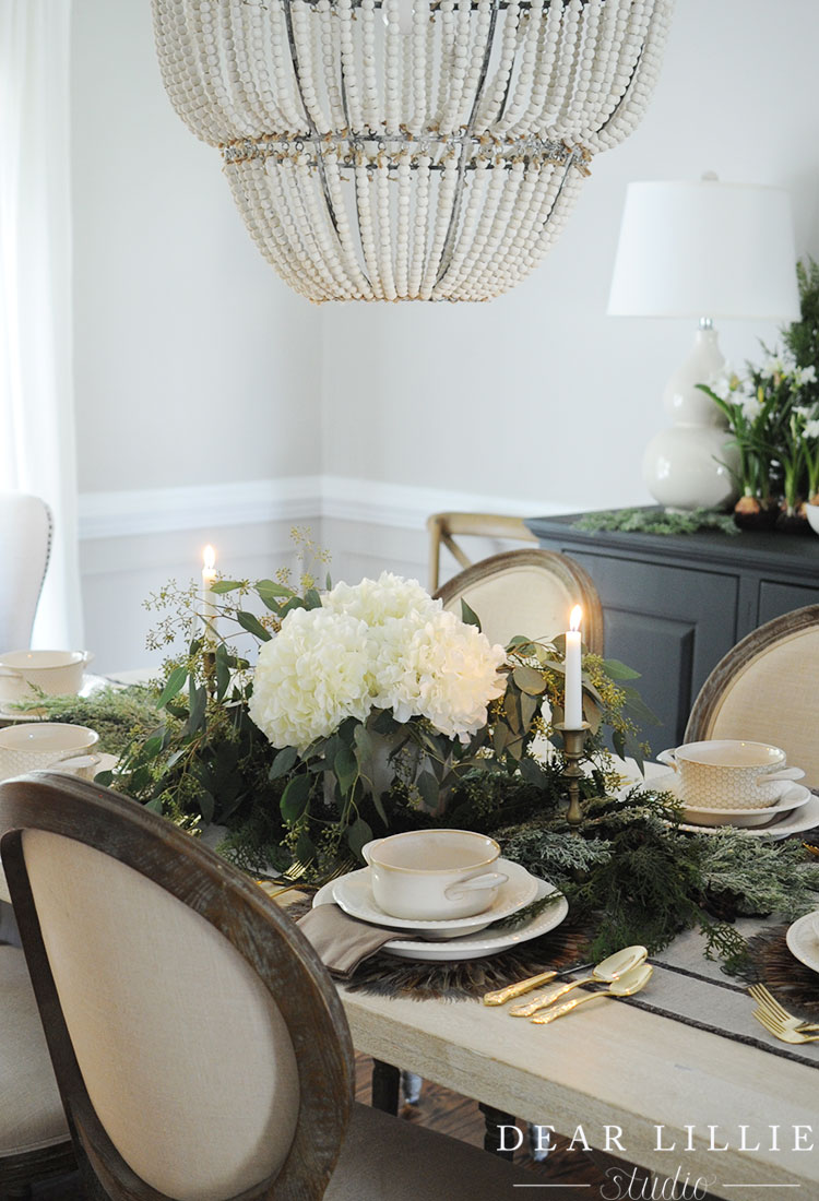 Rental - Christmas Touches In Our Dining Room - Dear Lillie Studio