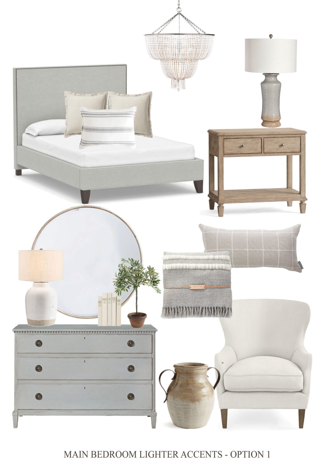 Main Bedroom Mood Boards with Lighter Accents - Dear Lillie Studio