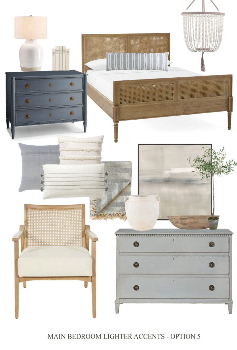 Main Bedroom Mood Boards with Lighter Accents - Dear Lillie Studio