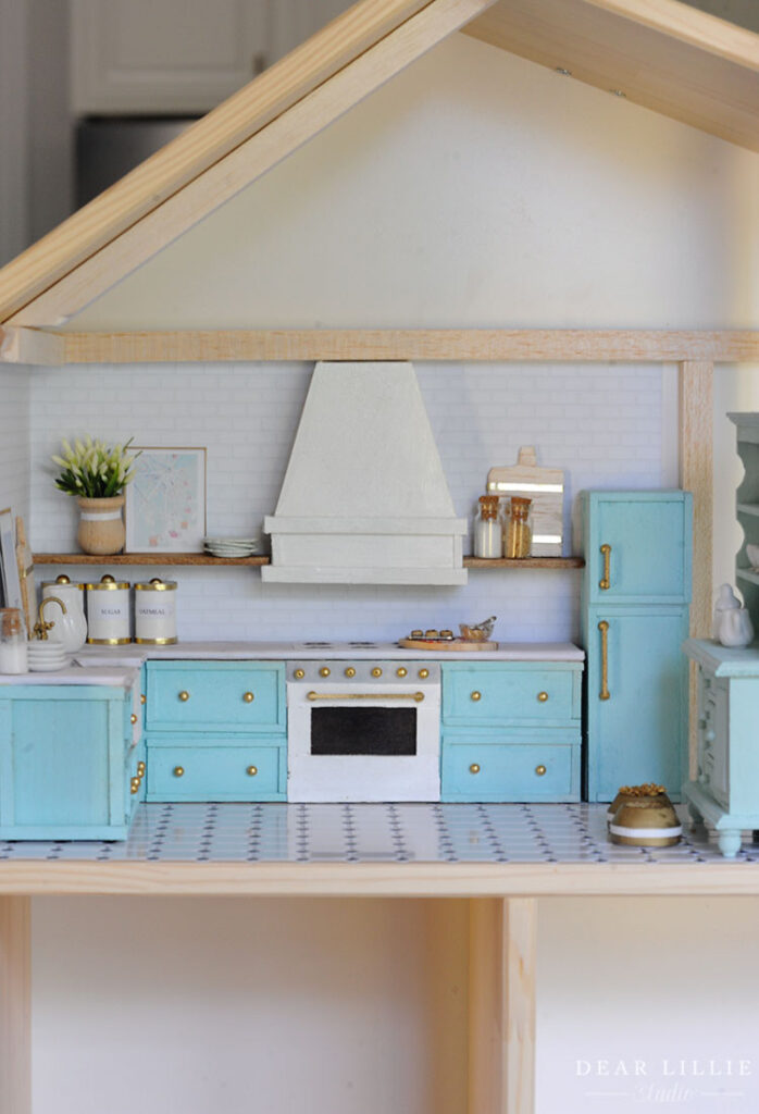 Mini DIY 1:12 Dollhouse Wood Furniture Cabinet Cupboard Wooden Kitchen Closet 
