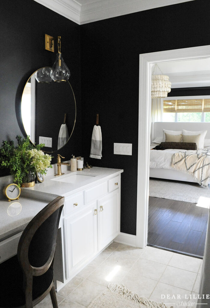 Primary Bathroom Makeover on a Budget with Peel and Stick Black and White  Tiles - Dear Lillie Studio