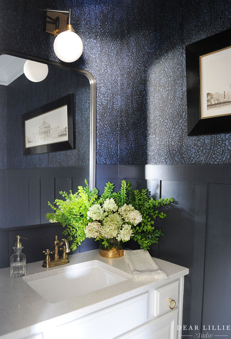 Our Finished Budget Friendly Powder Room Makeover - Dear Lillie Studio