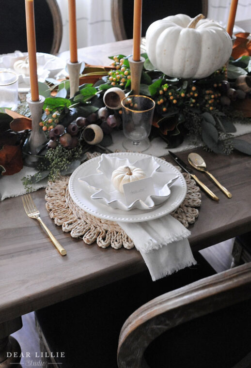 Thanksgiving Table Setting - Traditional Fall Colors - Dear Lillie Studio