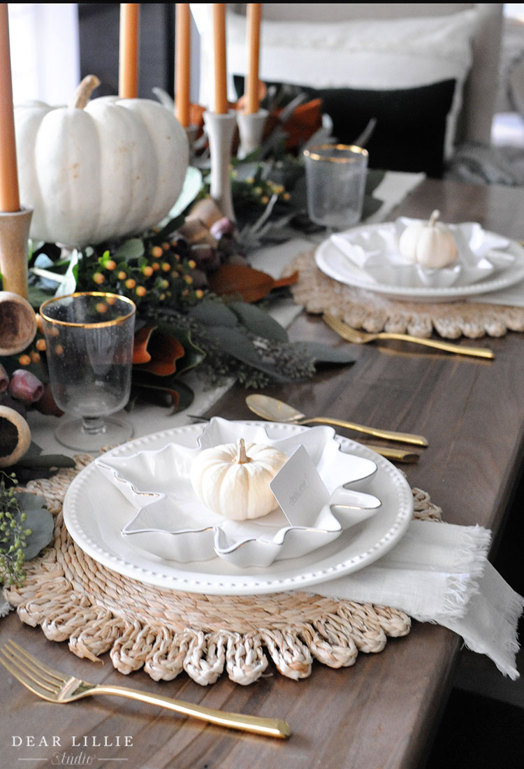 Thanksgiving Table Setting - Traditional Fall Colors - Dear Lillie Studio