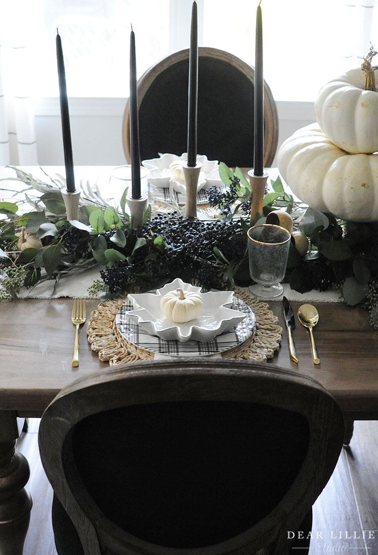 A Fall Table Setting in Non Traditional Colors - Dear Lillie Studio