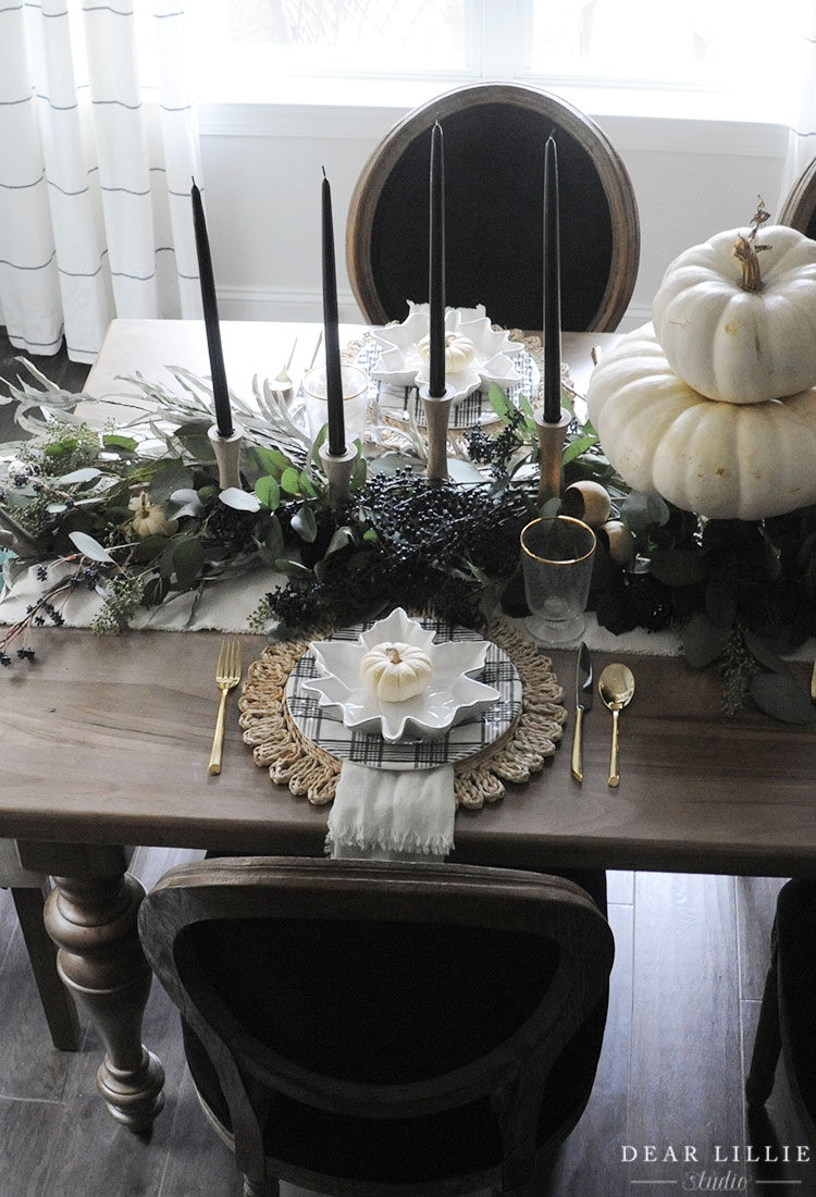 A Fall Table Setting in Non Traditional Colors - Dear Lillie Studio