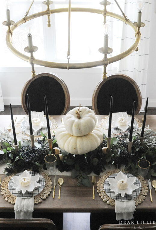 A Fall Table Setting in Non Traditional Colors - Dear Lillie Studio