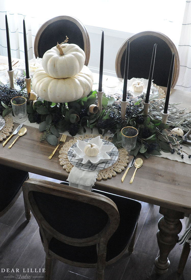 A Fall Table Setting in Non Traditional Colors - Dear Lillie Studio