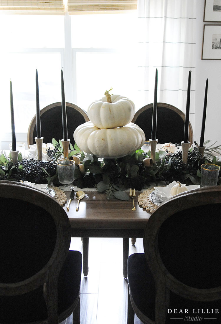 A Fall Table Setting in Non Traditional Colors - Dear Lillie Studio