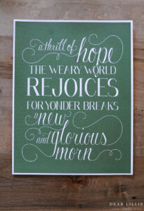 FREE - A Thrill Of Hope 8.5x11 Downloadable Print In Green - Dear ...