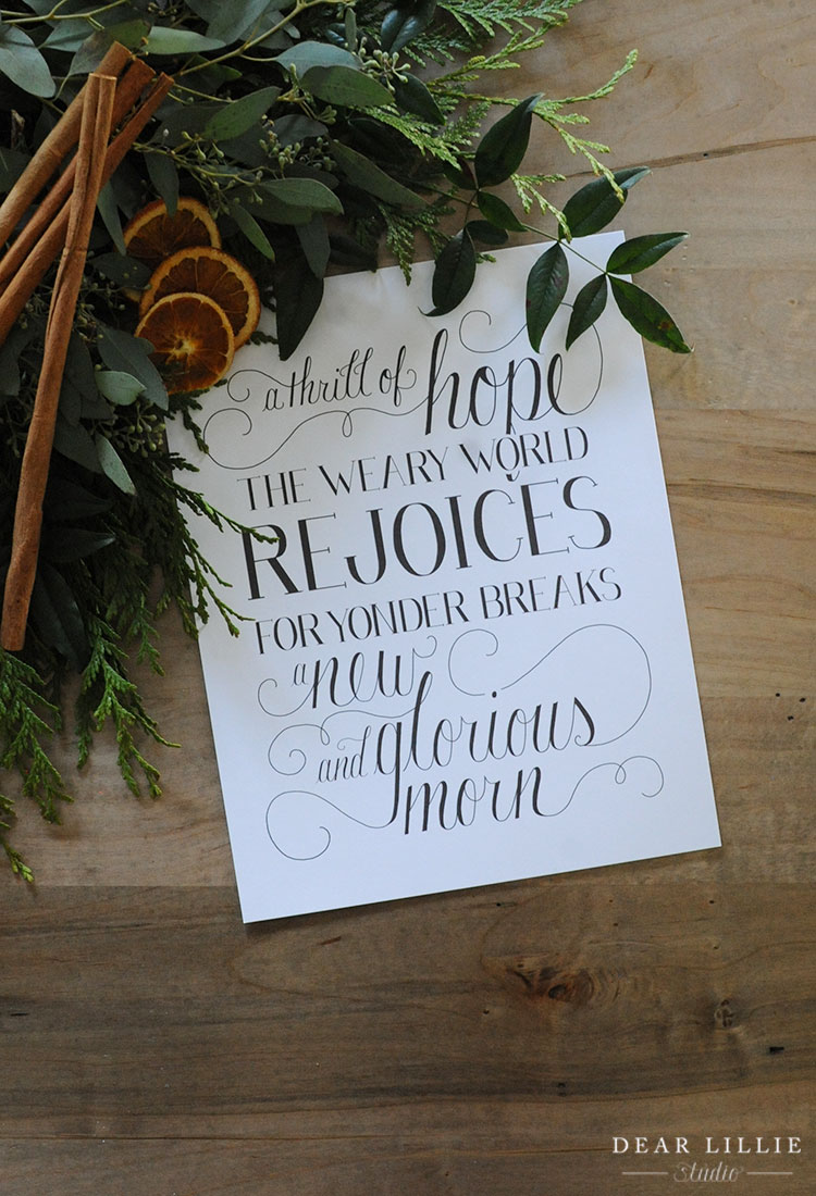 FREE DOWNLOADABLE Christmas Print - A Thrill of Hope... - Dear Lillie ...