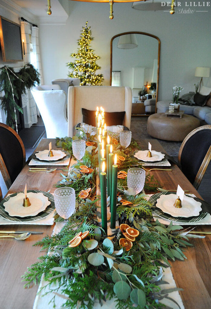 Holiday Tablescape with Some Dried Orange Slices