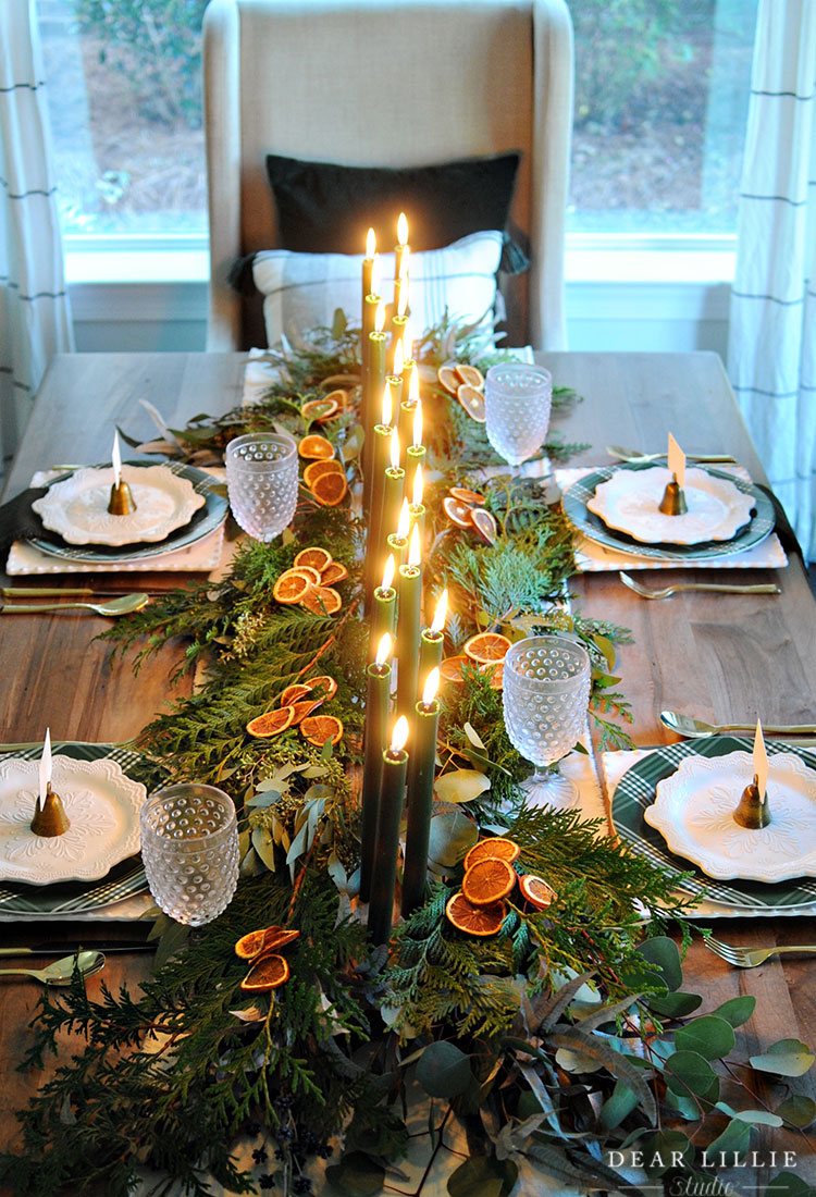 A Little Holiday Tablescape with Some Dried Orange Slices - Dear Lillie ...