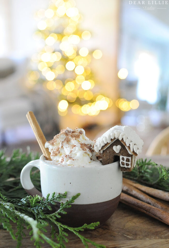 Hot Chocolate Bombs with Gingerbread House Topper