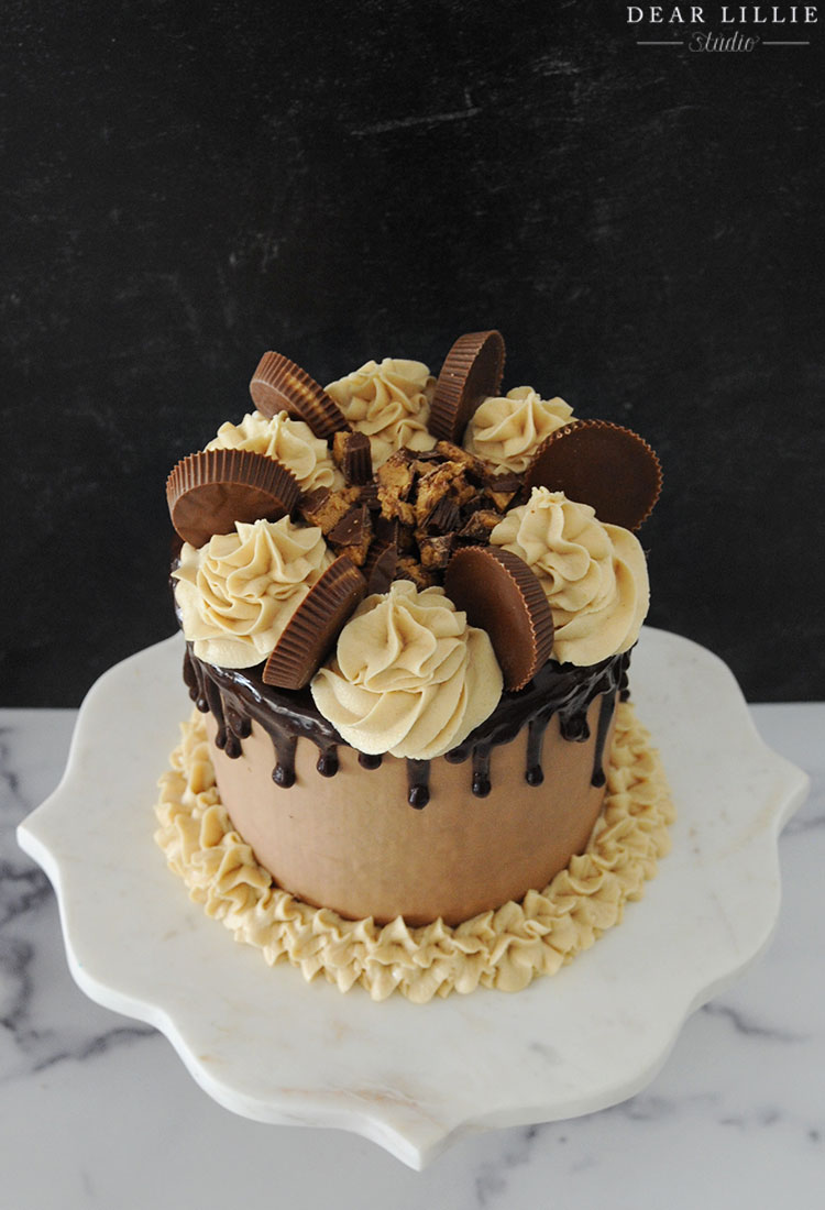 Reeses Chocolate Cake With Peanut Butter Frosting Dear Lillie Studio