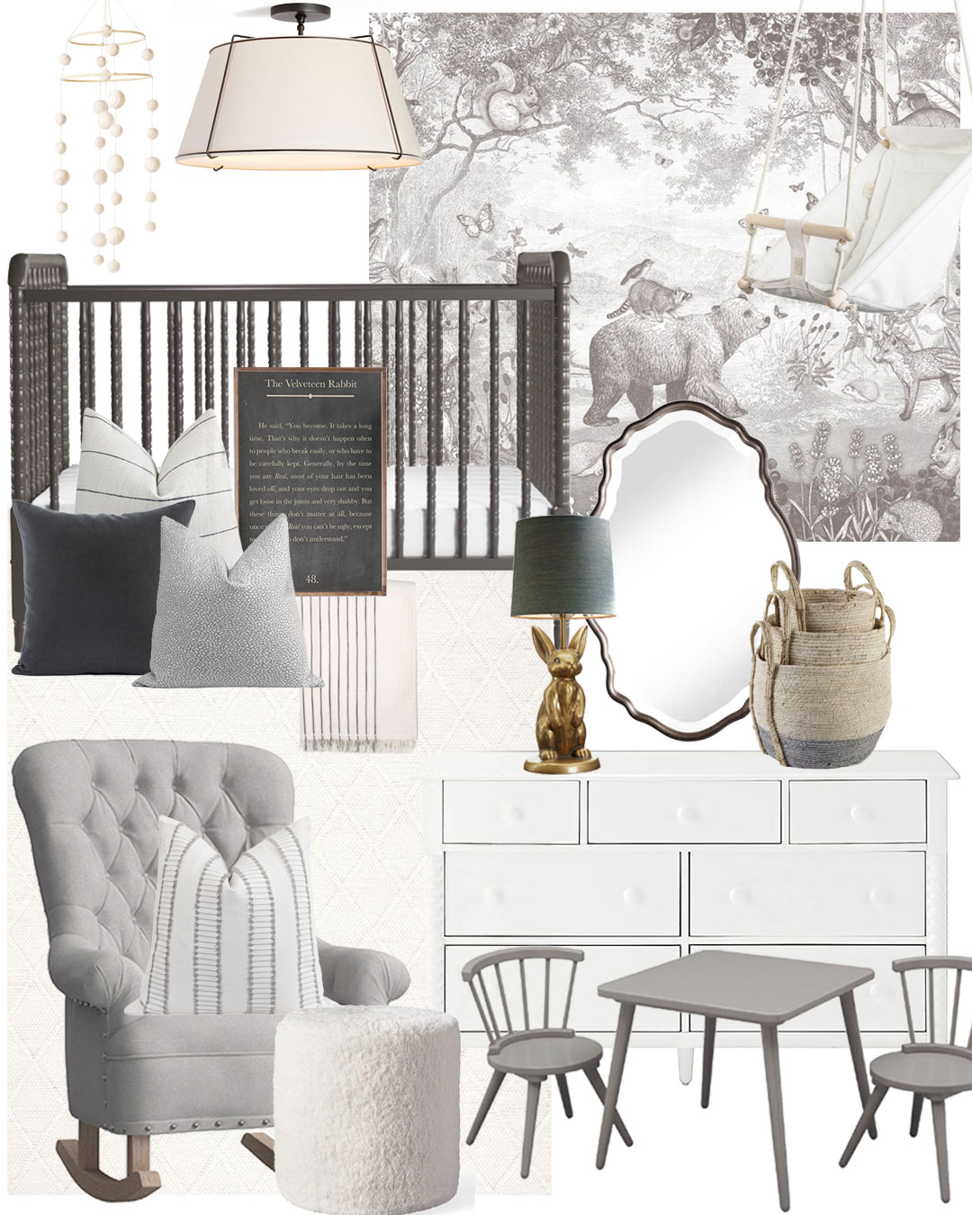 Gender Neutral (or Twin) Nursery Mood Boards - Dear Lillie Studio