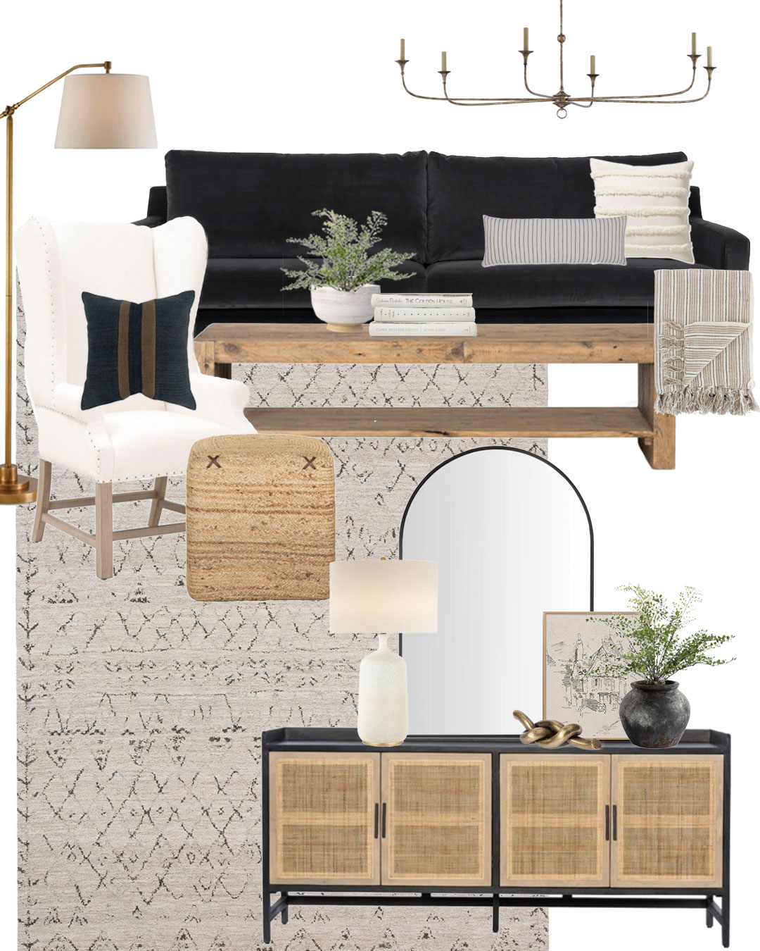 Living Room Mood Boards with Black, White and Wood Tones LaptrinhX / News