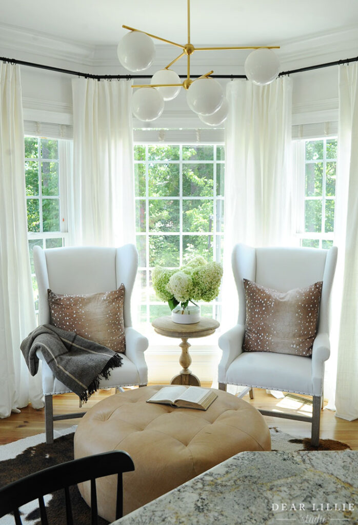 White wingback chairs