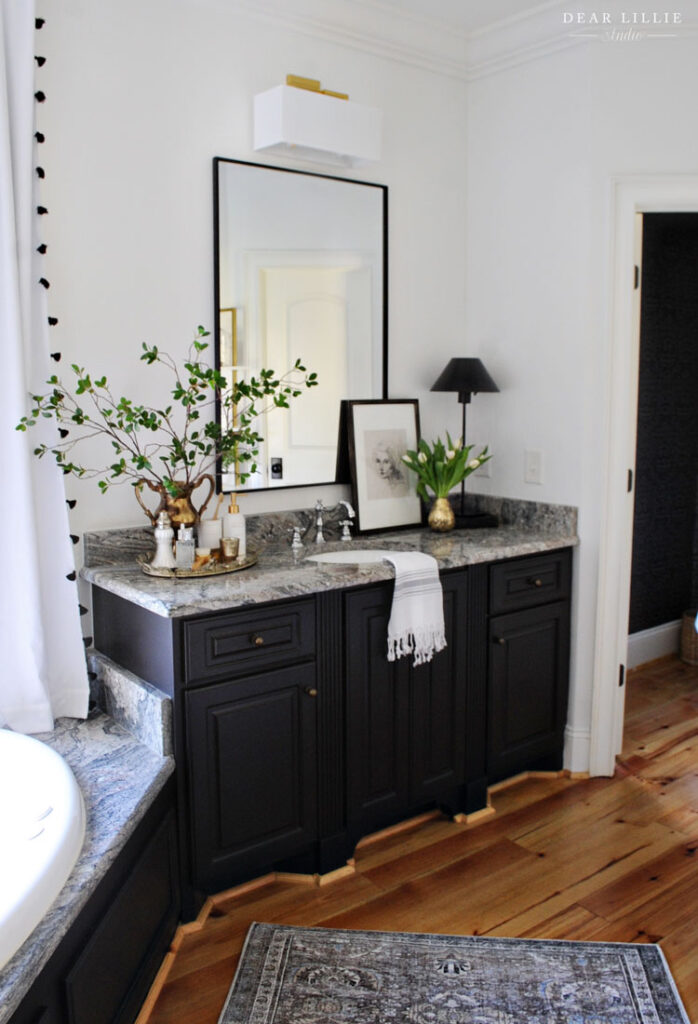 Traditional Black and White Bathroom Before and After