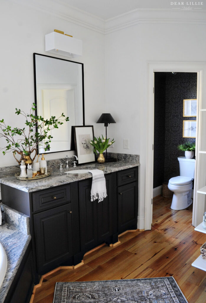 Traditional Black and White Bathroom Before and After