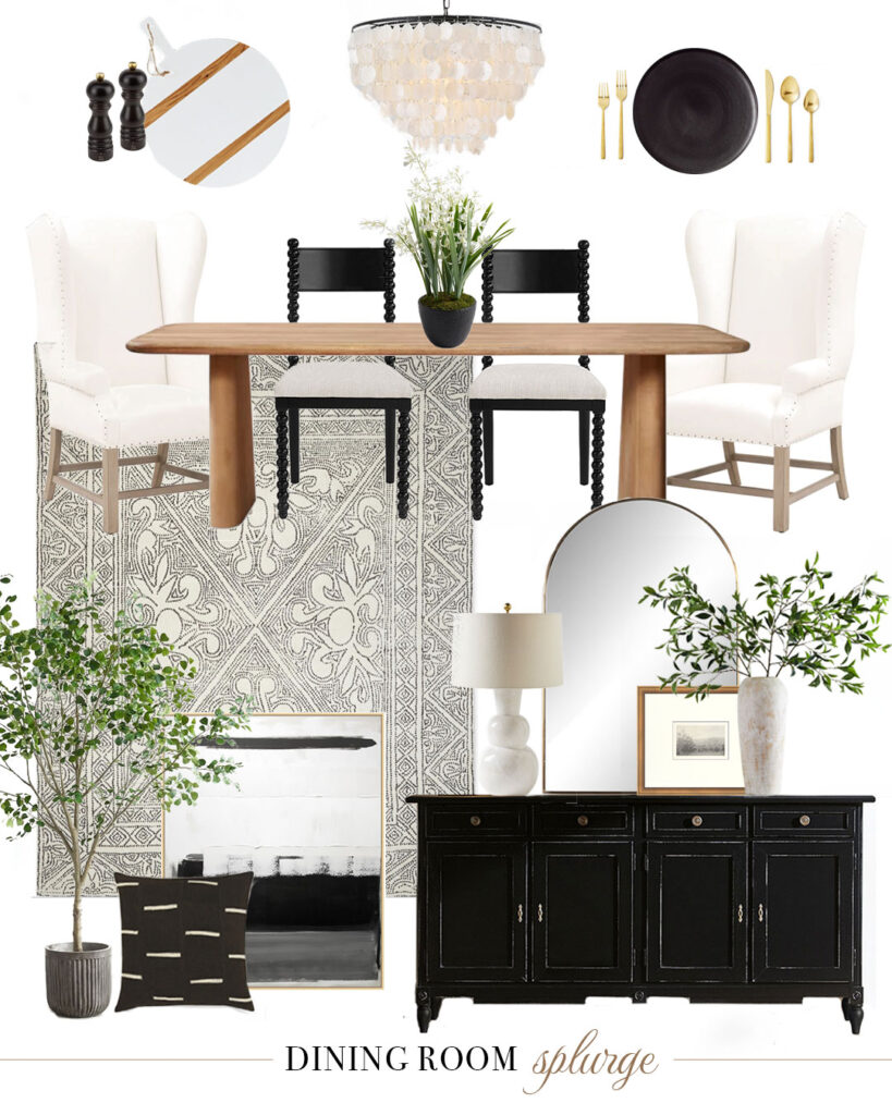 Black and White Dining Room