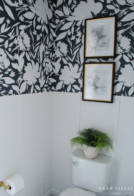 Primary Bathroom Makeover on a Budget with Peel and Stick Black and ...