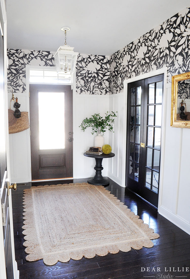 Entryway with Board and Batten and Wallpaper