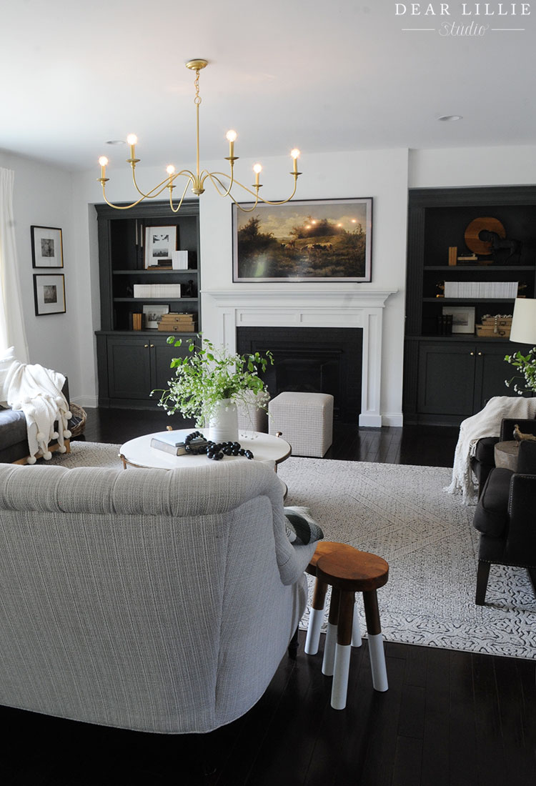 Family Room With Painted Built-Ins