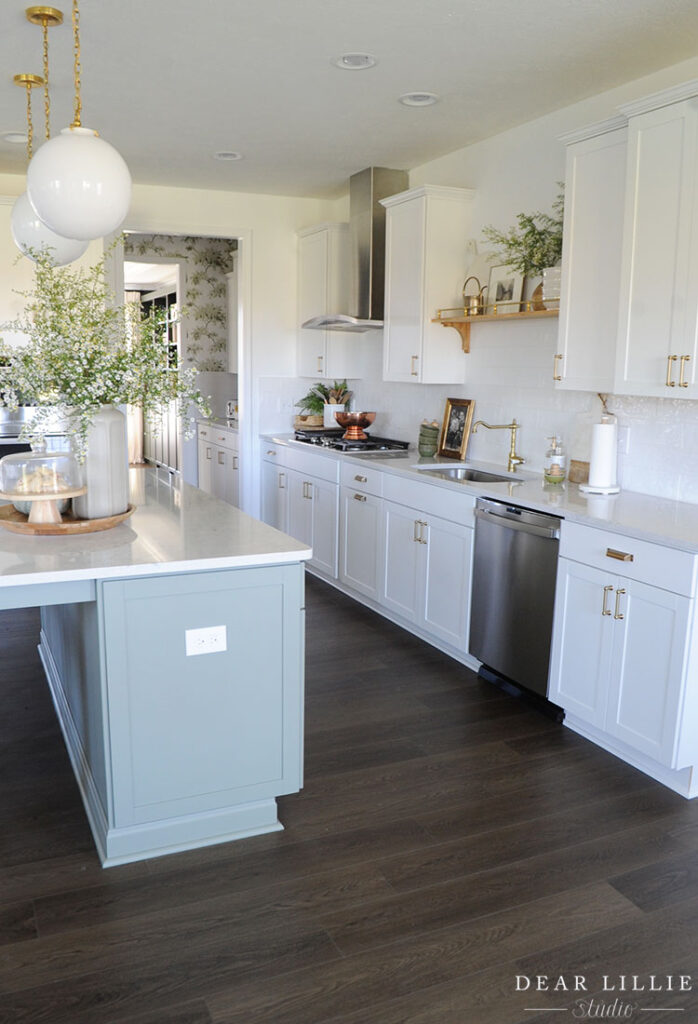 Shelf Above Kitchen Sink In Our New Kitchen - Dear Lillie Studio