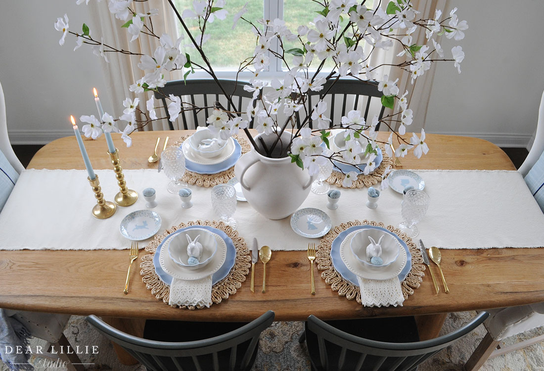 Blue Easter Table Setting