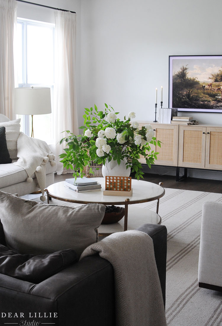 Living Room with Green Accents