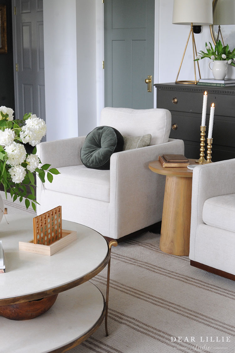 Living Room with Green Accents