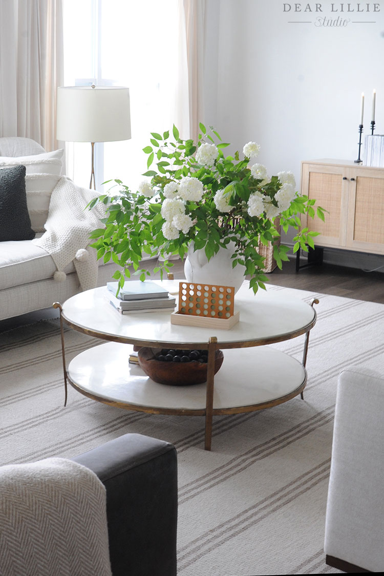 Living Room with Green Accents