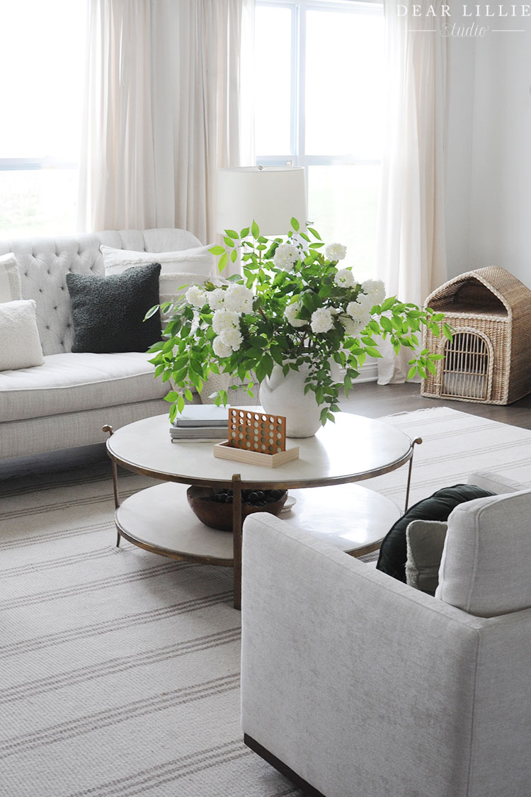 Living Room with Green Accents