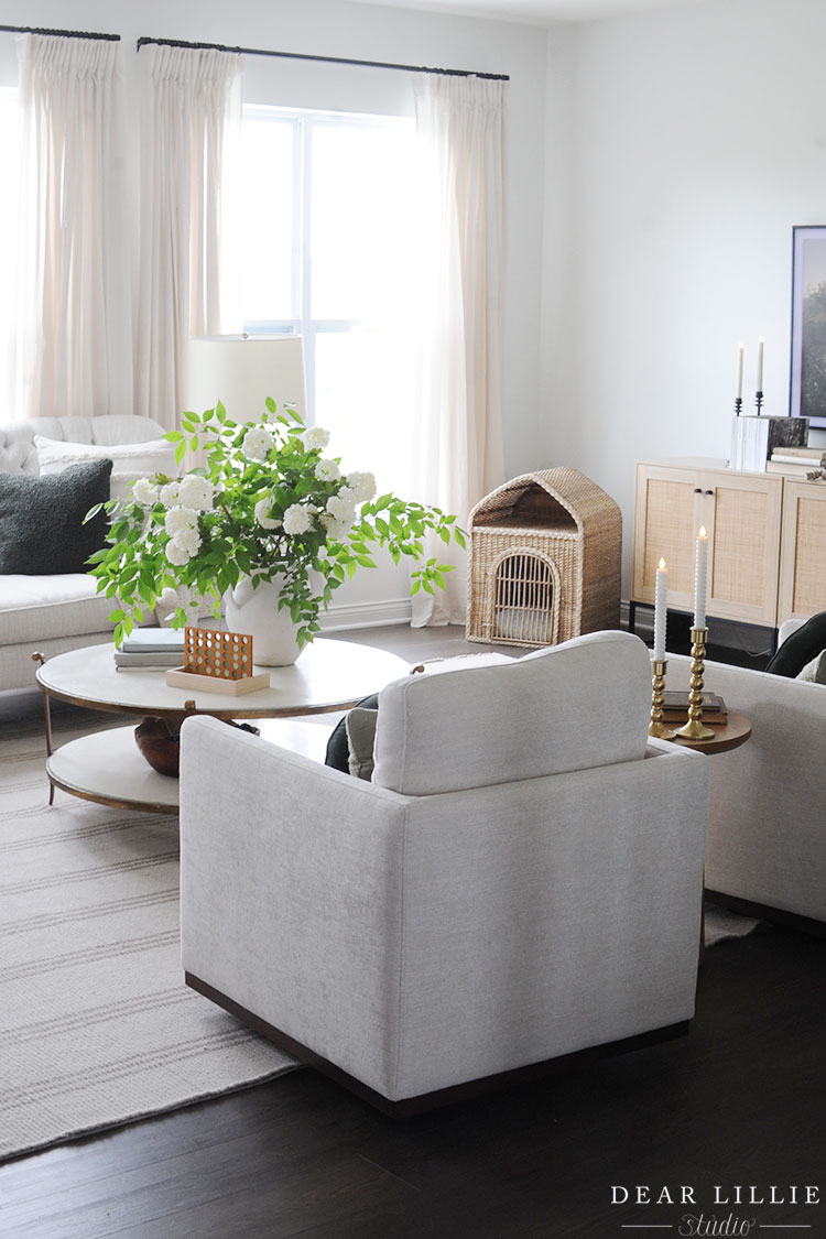 Living Room with Green Accents