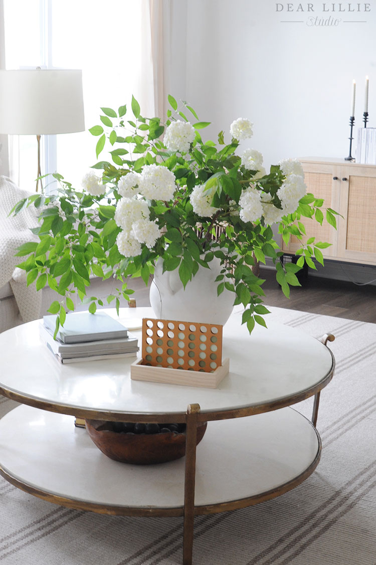 Living Room with Green Accents