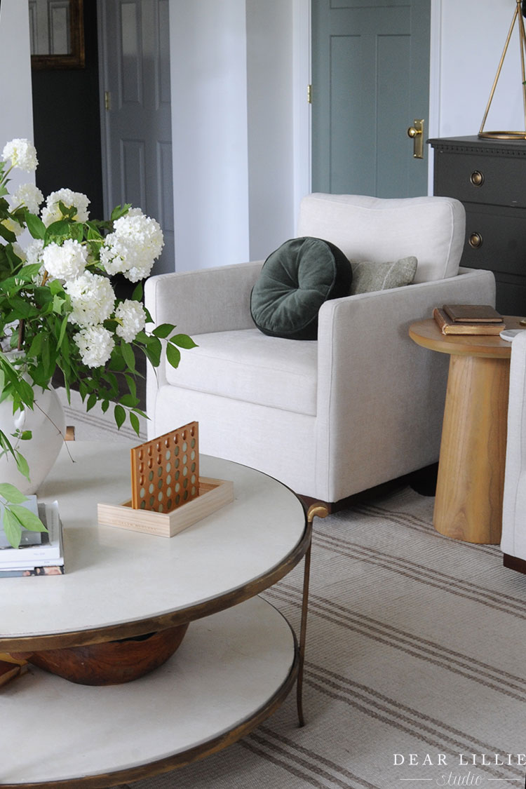 Living Room with Green Accents