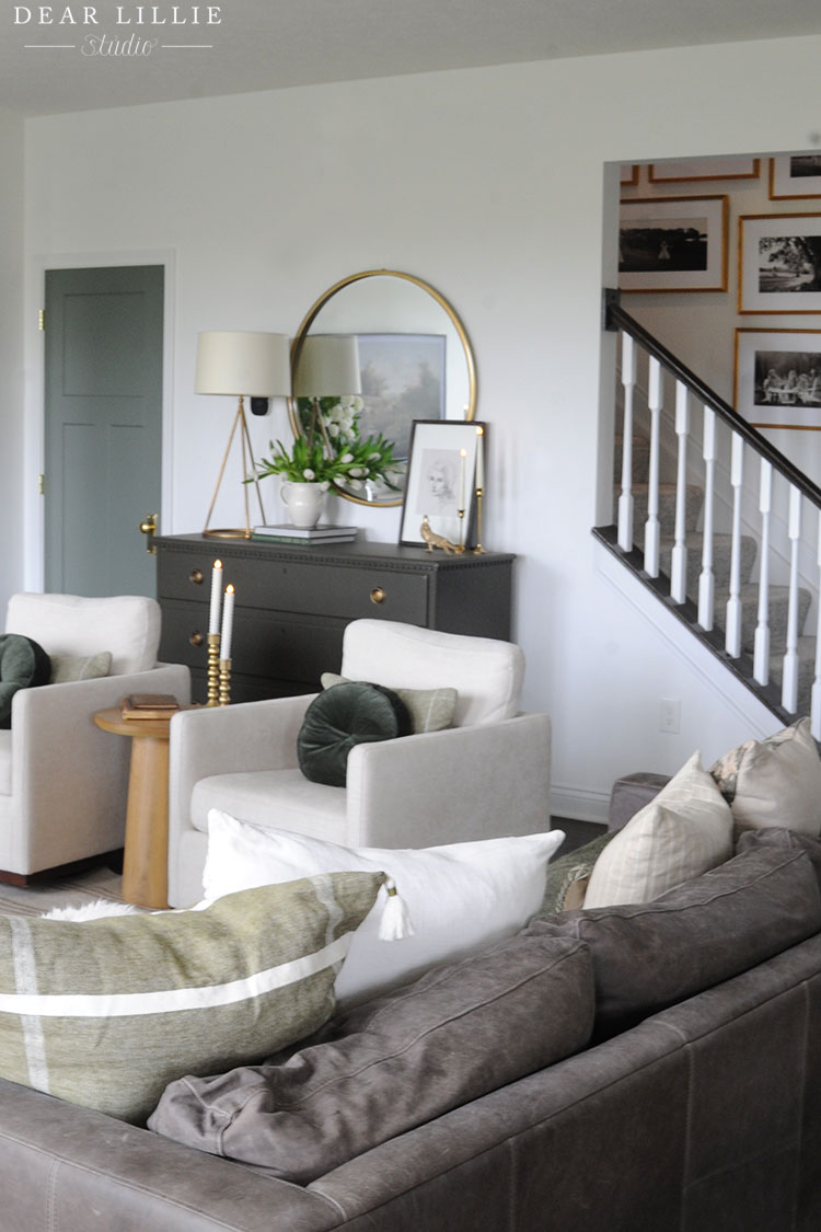 Living Room with Green Accents