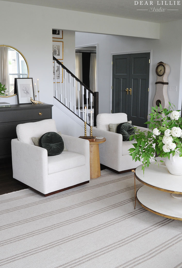 Living Room with Green Accents