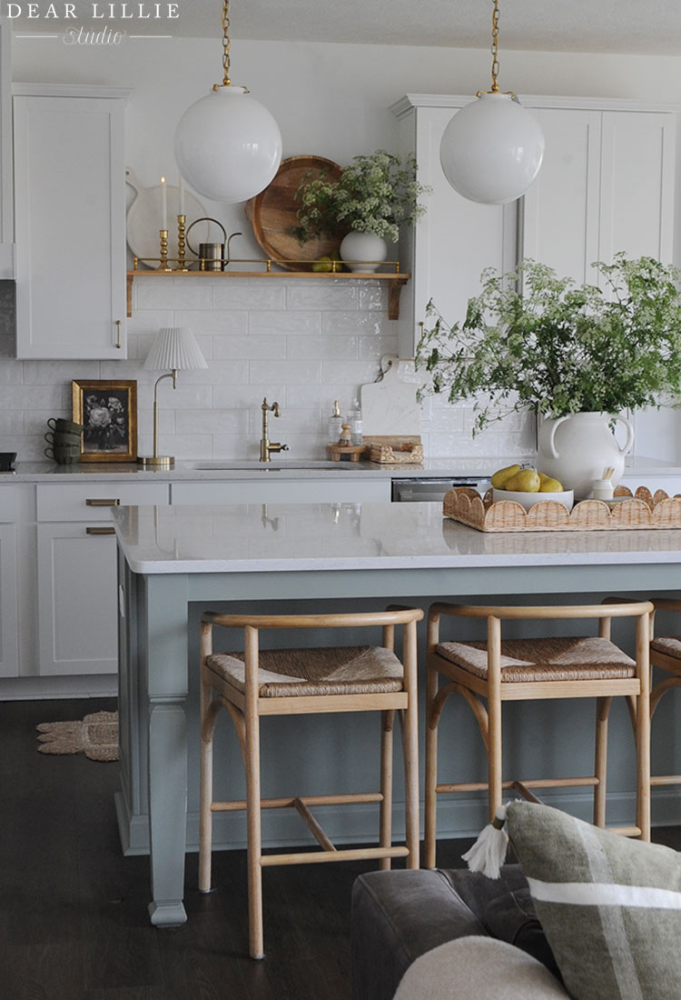 Green and White Kitchen