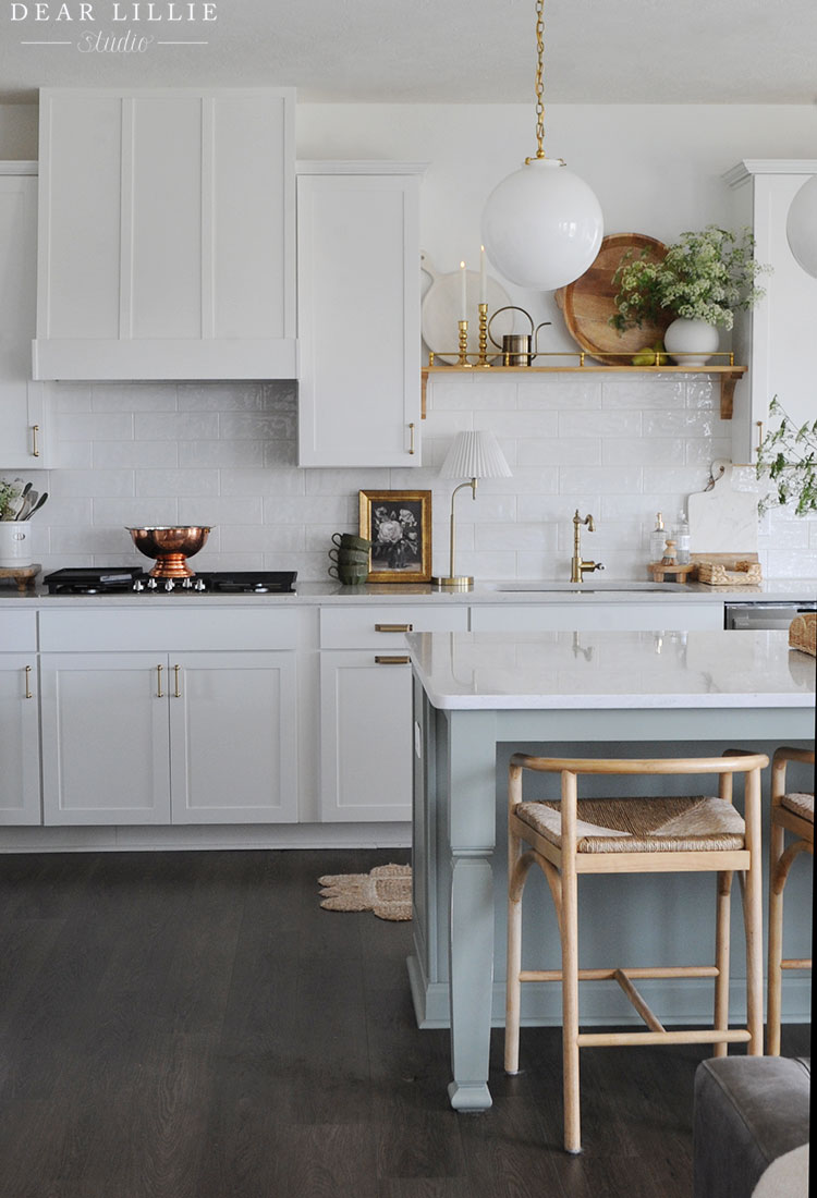 Green and White Kitchen