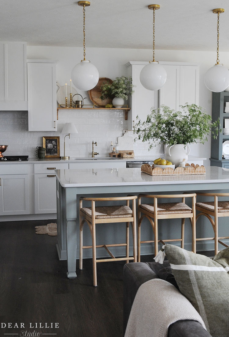 Green and White Kitchen