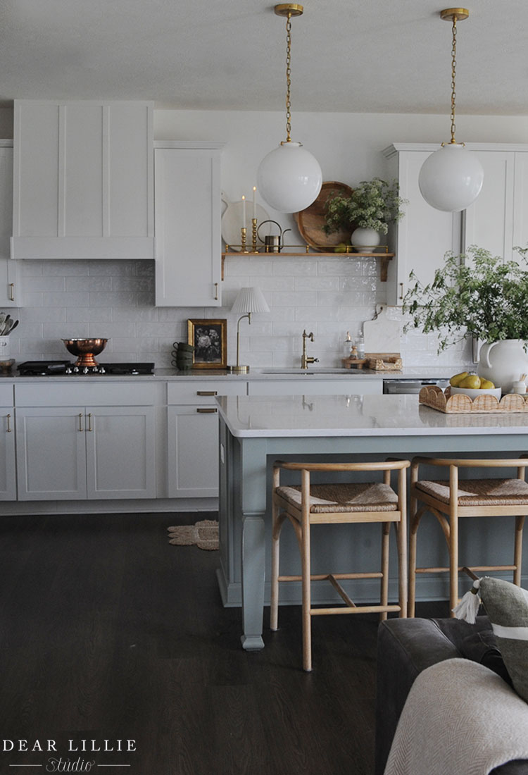 Green and White Kitchen