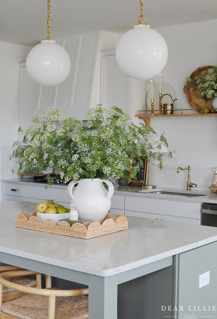 Green and White Kitchen