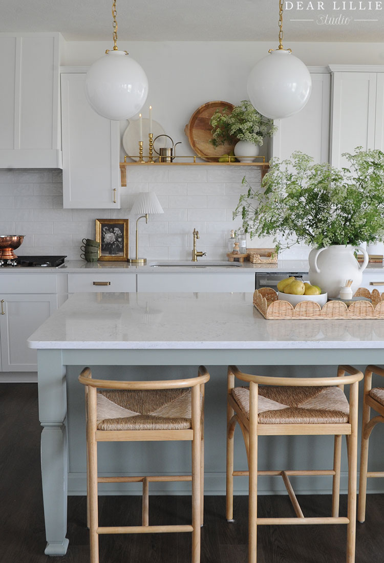 Green and White Kitchen