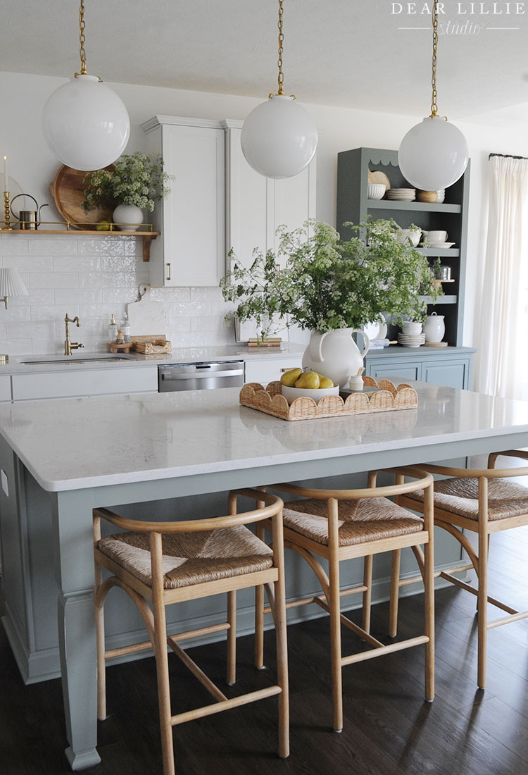 Green and White Kitchen