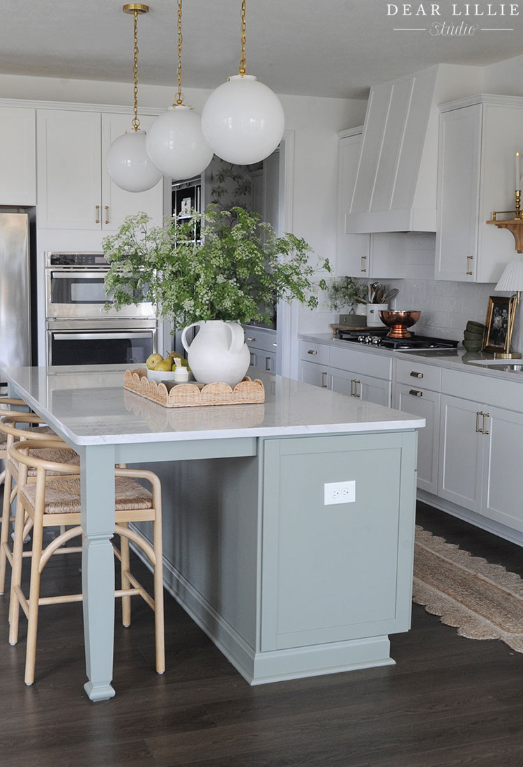 Green and White Kitchen